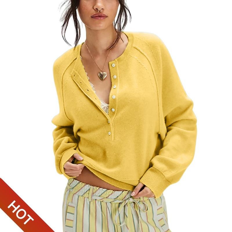 Alberia Button Knit Pullover