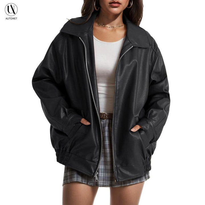 Carmela Leather Zip Jacket