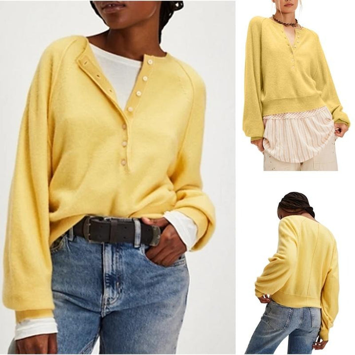 Alberia Button Knit Pullover