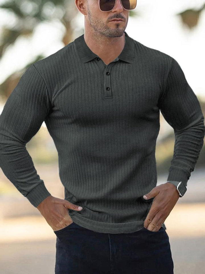 Long Sleeve Muscle Fit Polo