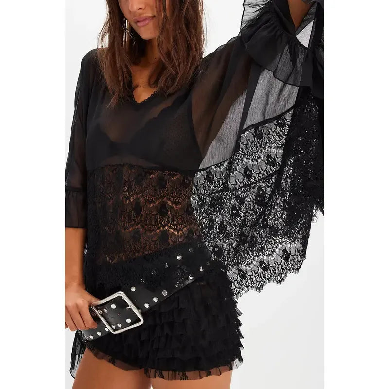 Siena Sheer Lace Poncho