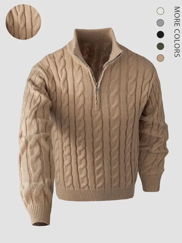 Sirolo Cable Knit Quarter-Zip