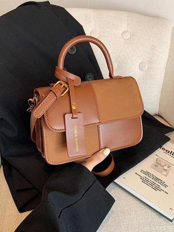 Lunara Structured Leather Top Handle Bag