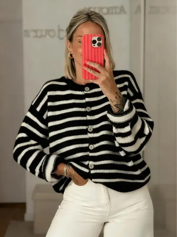 Calidora Striped Knit Cardigan