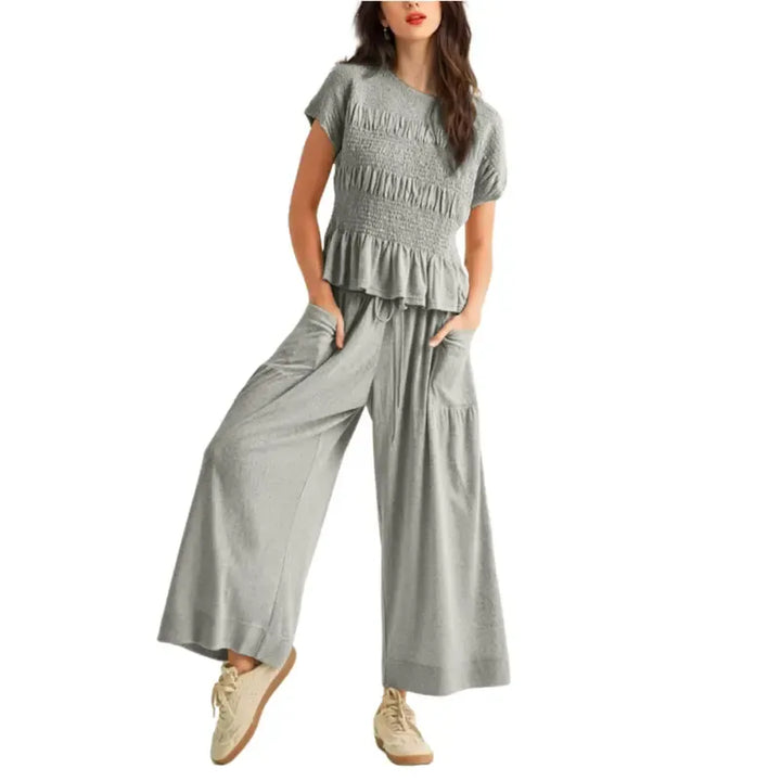 Valenza Smocked Wide Leg Set