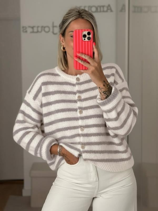 Calidora Striped Knit Cardigan