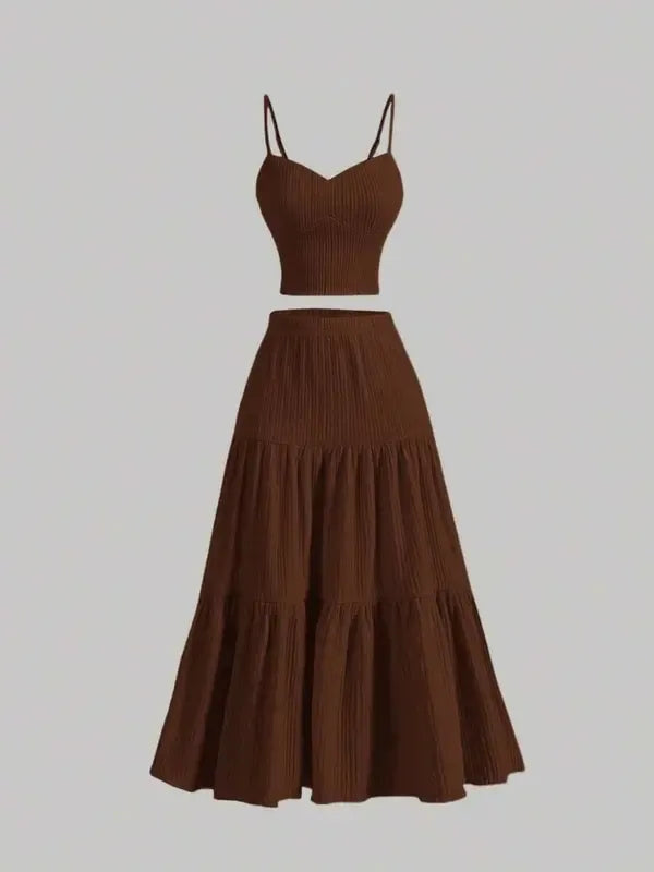 Sicilia Ribbed Knit Skirt Set