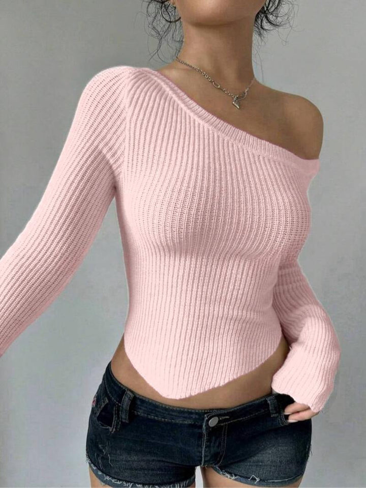 Alba Ribbed Off-Shoulder Knit Top