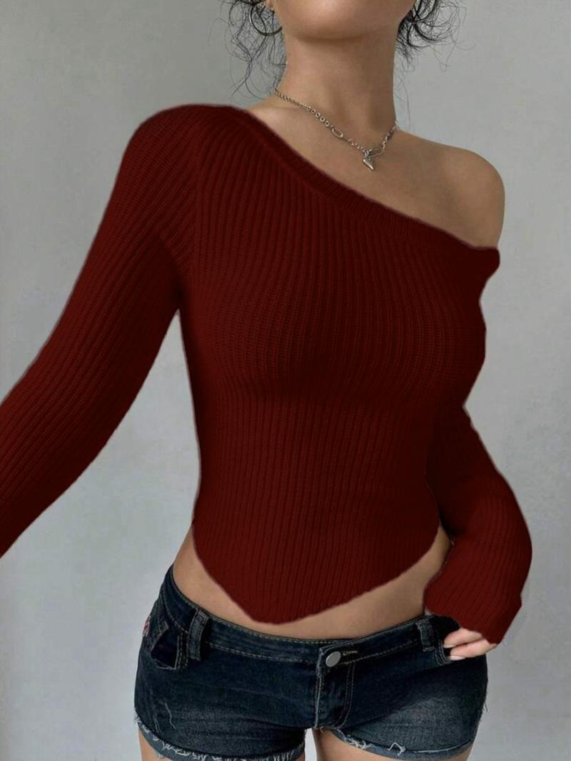 Alba Ribbed Off-Shoulder Knit Top
