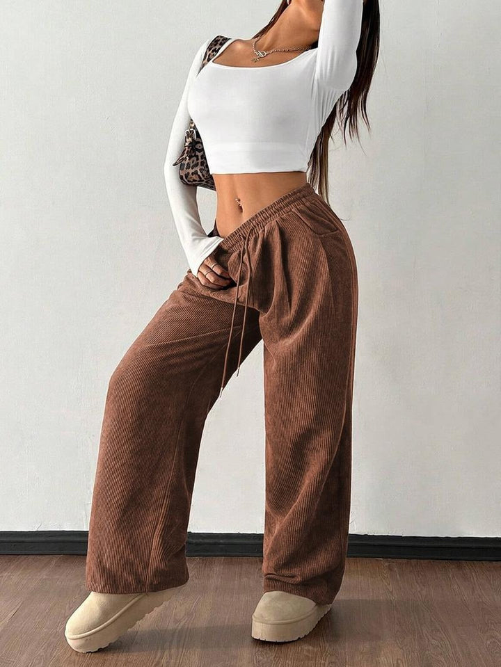 Lucca Corduroy Wide-Leg Pants