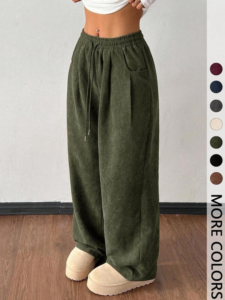 Lucca Corduroy Wide-Leg Pants