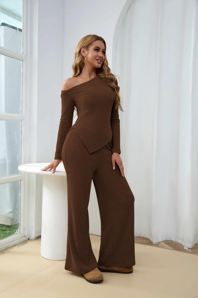 Calabria Ribbed One-Shoulder Set