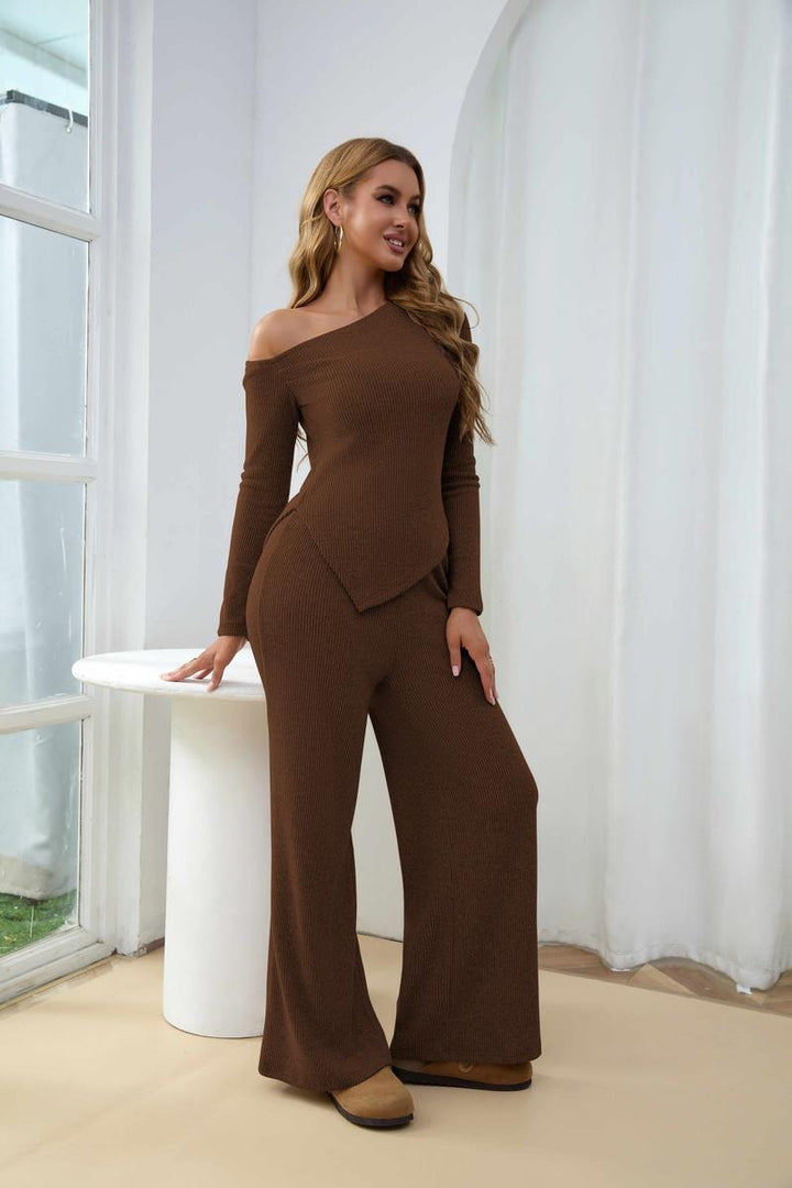 Calabria Ribbed One-Shoulder Set