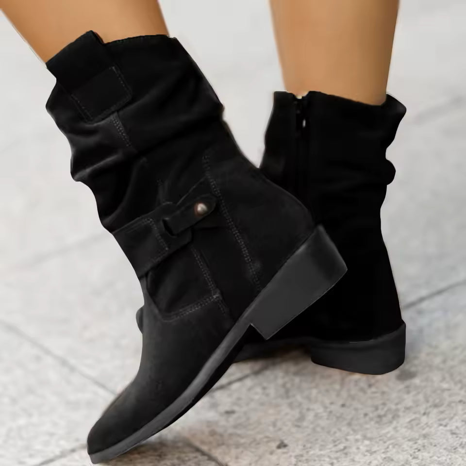 Sierra Cowboy Heel Ankle Boots