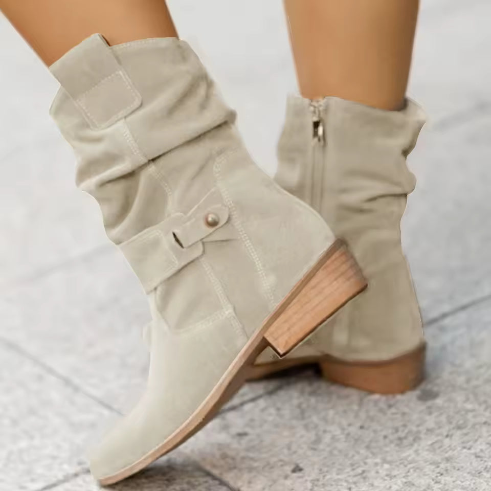 Sierra Cowboy Heel Ankle Boots