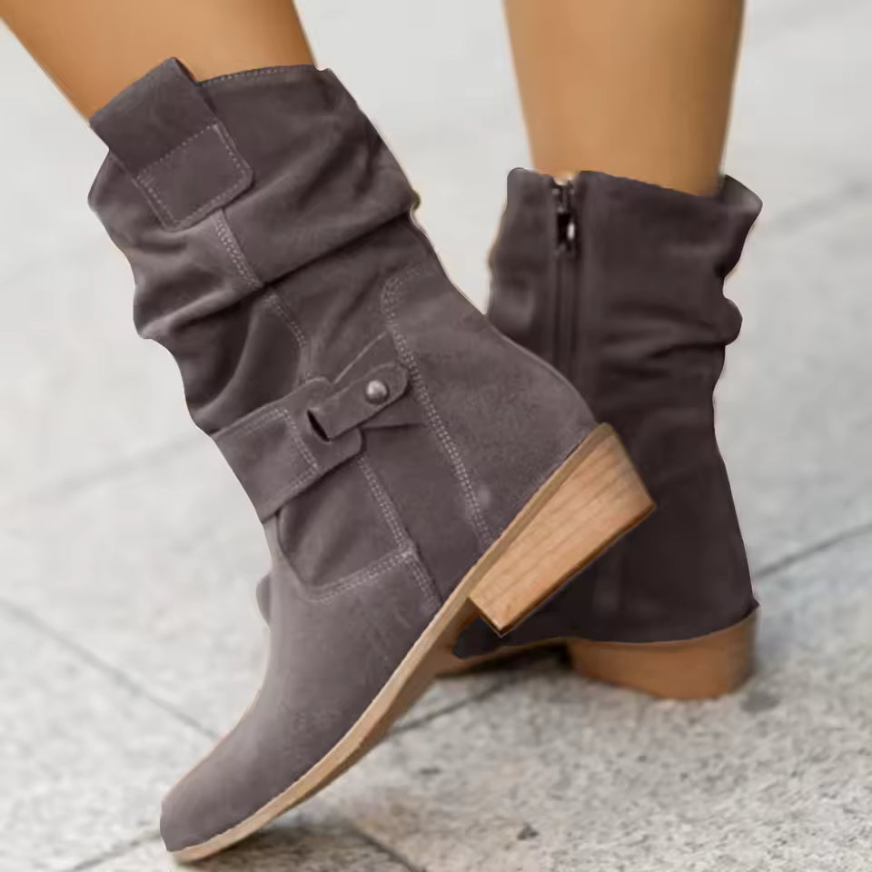 Sierra Cowboy Heel Ankle Boots