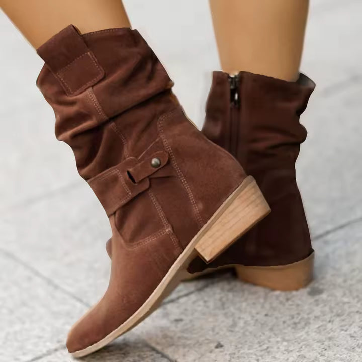 Sierra Cowboy Heel Ankle Boots