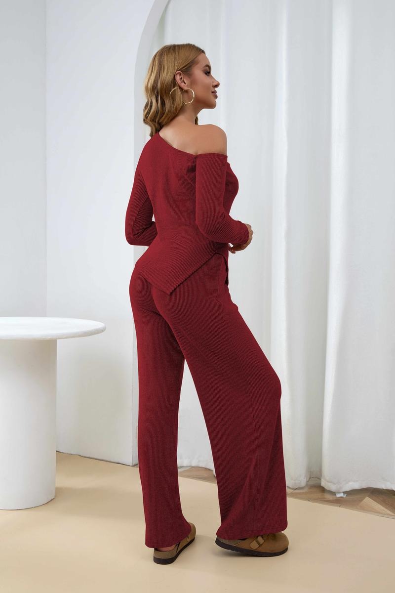 Calabria Ribbed One-Shoulder Set