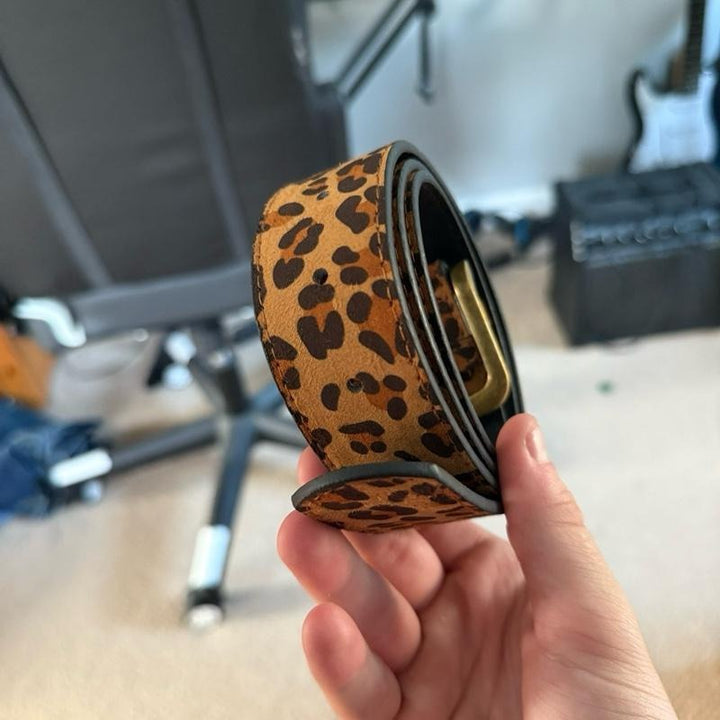 Monaco Leopard Suede Belt