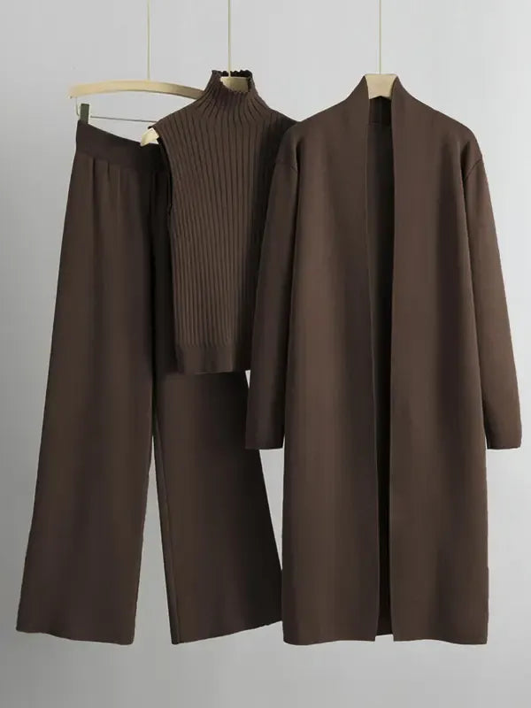 Velastra 3 Piece Ribbed Knit Set
