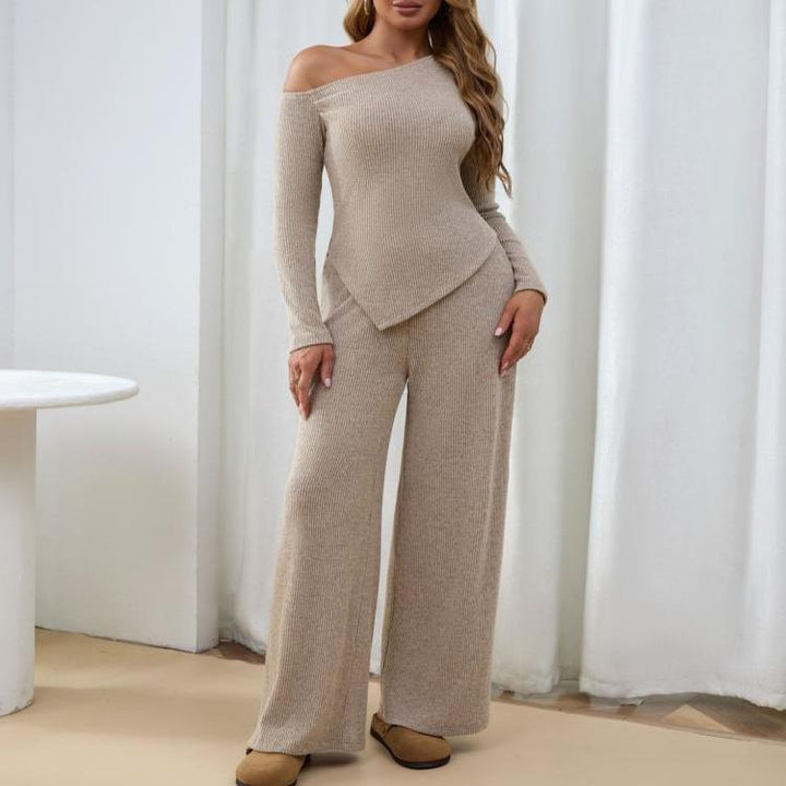 Calabria Ribbed One-Shoulder Set