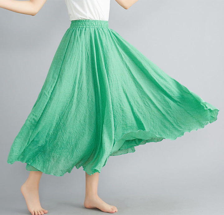 Rhodes Cotton-Linen Maxi Skirt